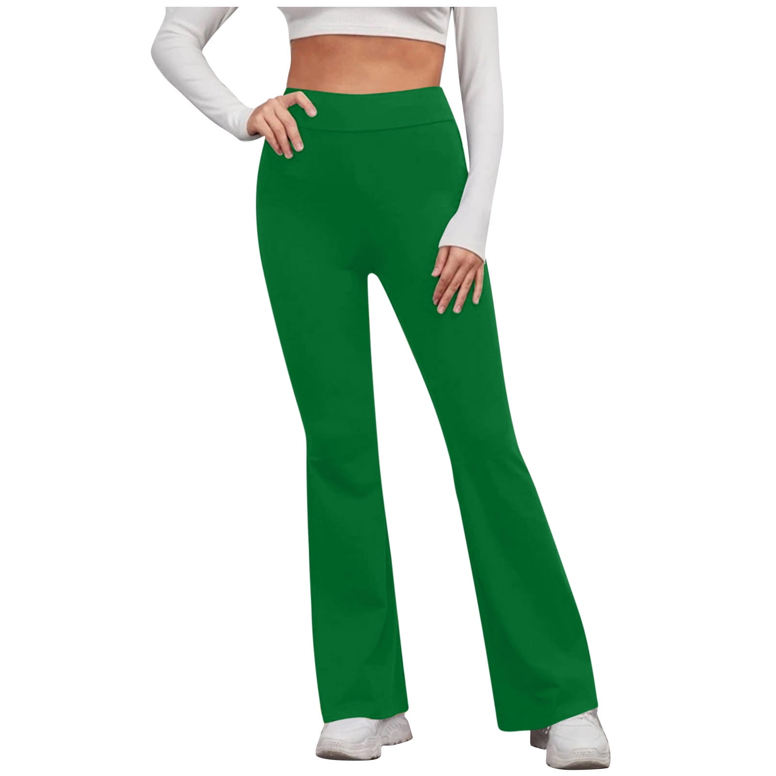 Women Emerald Green Bell Bottom 4-Way Stretch Pants at Rs 948.00