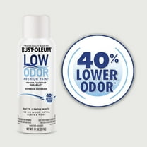 6 Pack, Snow White, Rust-Oleum Low Odor Premium Matte Spray Paint-388286, 11 oz