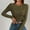 Army Green, variant on Blmnix Boho Tops for Women 2026 Corset Striped Compression T-shirts Crew Neck Green Long Sleeve Concert Tops,XXL