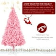 thumbnail image 4 of Pink Artificial Christmas Tree, 6ft Unlit Full PVC Holiday Tree with Metal Stand, Easy to Assemble, Perfect for Bedroom, Living Room, or Party Decoration, 4 of 8