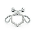 thumbnail image 2 of ANGARA Natural Diamond Open Hexagon Bolo Ring in 14K White Gold for Women (Size-1mm| Color-I-J| Clarity-I1-I2) | April Birthstone, Birthday, Anniversary, Jewelry Gift for Women | Natural Diamond Ring, 2 of 9