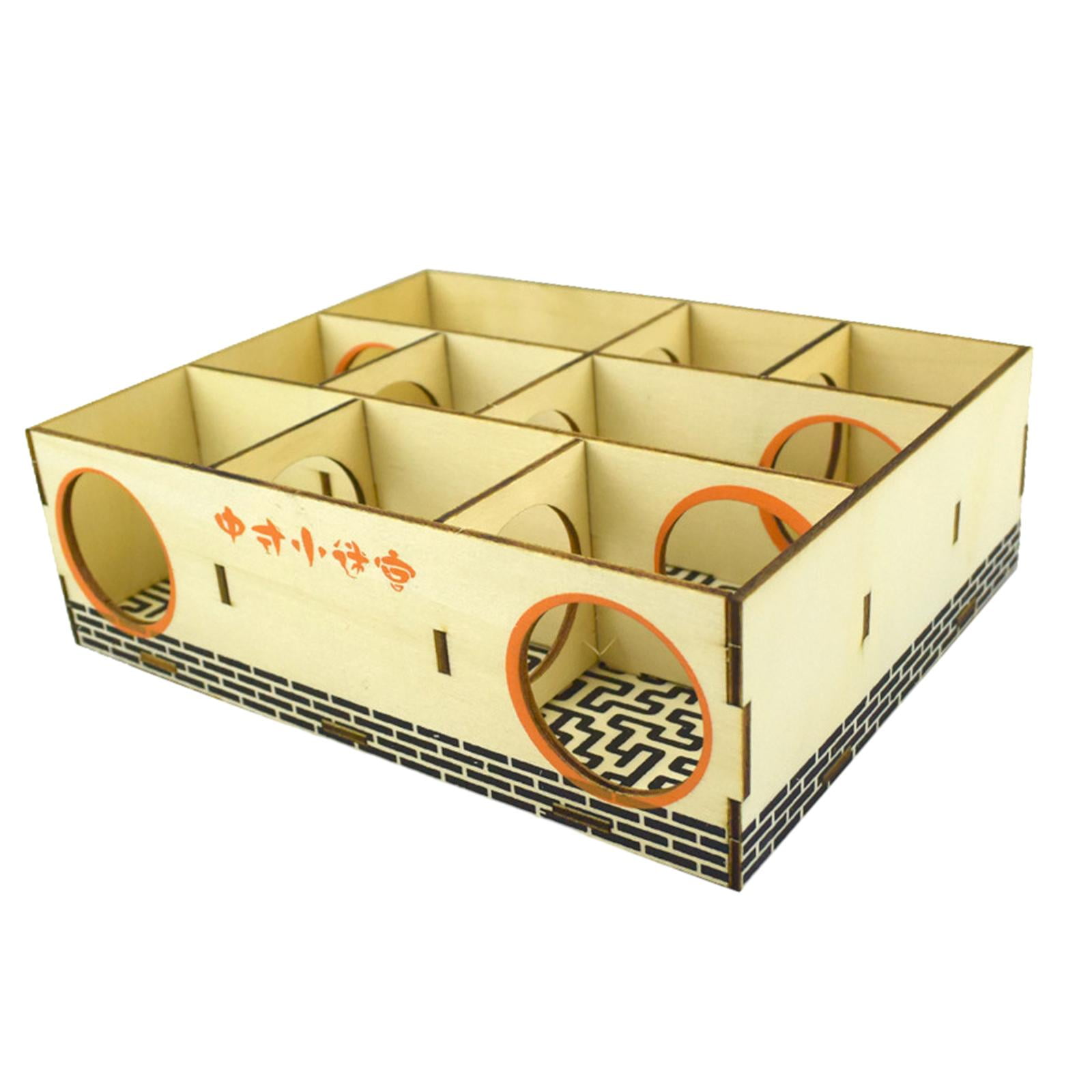 TOOYFUL Hamster Maze Hamster Maze Tunnel Labyrinth Puzzle Toy Exploring Toys Small Pets Playing Toys Mice Playhouse Wooden Hamster House 15.5x19.8x6cm