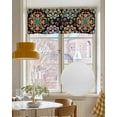 thumbnail image 4 of Black Boho Kitchen Valances for Windows Farmhouse Linen Window Valance Curtain for Living Room Window Treatment Ethnic Country Colorful Abstract Floral Motifs Valance Rod Pocket Topper, 60 x 18 Inch, 4 of 6