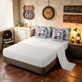 thumbnail image 5 of Manfei Watercolor Bald Eagle Full Size Bedding Sets, Grunge Flower US Flag Full Size Bed in a Bag, Gray Reversible 7 Pieces, 5 of 6