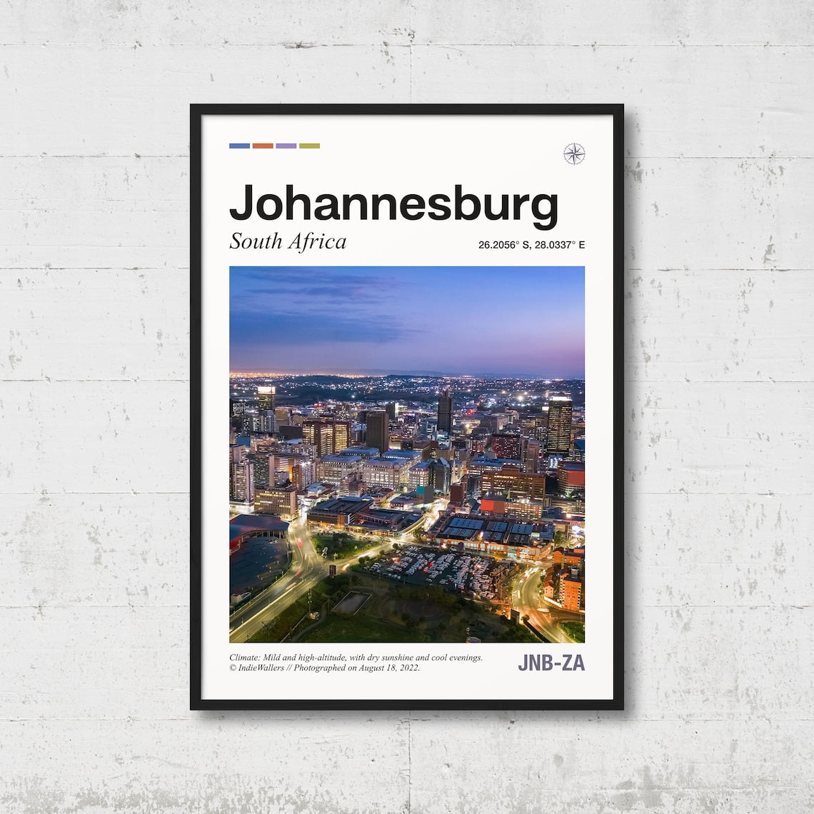 Johannesburg Poster, Real Photo of Johannesburg, Real Picture, Travel Poster, Location Wall Art, South Africa Print, Home Decor, AF2, Poster Only