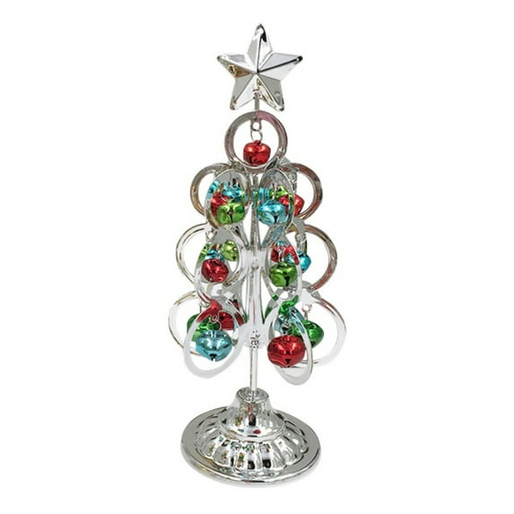 Desktop Mini Christmas Tree Wrought Iron Christmas Tree Miniatures Decoration For Home, Silver