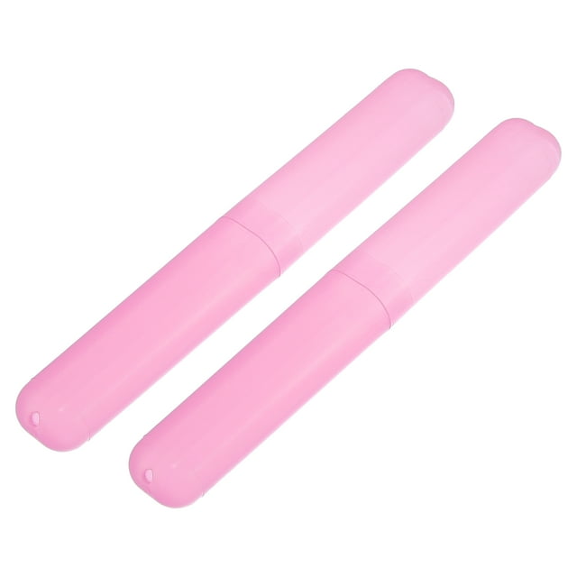 Estuches para Cepillos de Dientes para Viaje 2 Uds Rosa 19x2.7cm Unique Bargains
