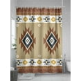 thumbnail image 5 of Southwest Geometric Shower Curtain, Bohemian Tribal Style Khaki Waterproof Shower Curtain Set with 12 Hooks Lightweight Washable Fabric Shower Curtains for Bathroom 72x84 Inches, 5 of 6
