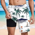 thumbnail image 5 of Thousandth Men's 2 in 1 Swim Trunks Casual Trendy Quick Dry Board Shorts Compression Liner Elastic Drawstring Loose Summer Vacation Pants for Swimming Surfing, 5 of 8