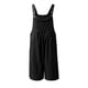 thumbnail image 5 of Gibobby Pantalones cortos Monos cortos para mujer Verano Casual Correa ajustable Lino suelto Mono corto con pechera Mono Mamelucos(Negro， XL), 5 of 5