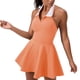 thumbnail image 3 of TaTaai Women‘s Halter Collar Tennis Dress, Sleeveless Bodycon Short Athletic Dress, Quick Dry Running Yoga Skort, Outdoor Gym Workout Wear Gift, 3 of 7