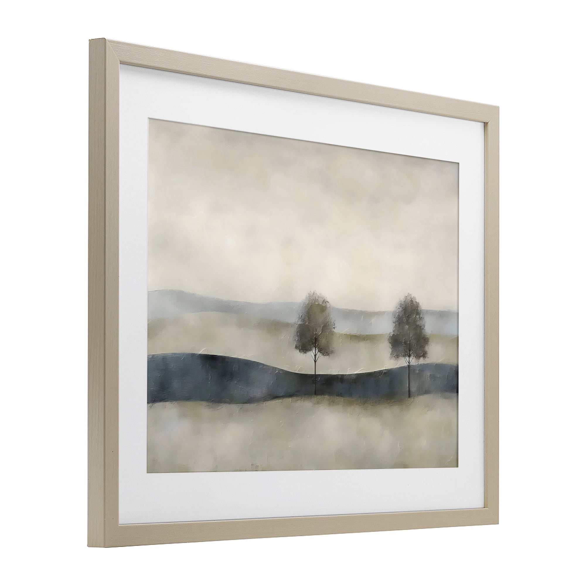 Stupell Industries Muted Horizon with Trees Birch Framed Print Under Glass, design by Riley B