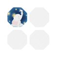 thumbnail image 2 of Kll Octagon Drink Coasters Set Of 4,Pu Leather Absorbent Coasters Set Decorative Coffee Cup Coasters Housewarming Gift For Home Decor-Cute Elephant Sitting In The Moon With Little Bunny, 2 of 9