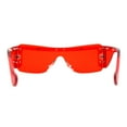 thumbnail image 4 of Unique Futuristic Avant Garde Half Rim Shield Rectangle Sunglasses Red, 4 of 4