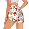 thumbnail image 3 of Bixox Women's Tulips Flowers pattern 2 in 1 Running Shorts - Lightweight Athletic Workout Gym Yoga Shorts Liner with Pockets - Small, 3 of 7