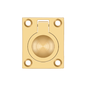 Deltana FRP175CR003 Flush Ring Pull, 1-3/4" x 1-3/8" in PVD Polished Brass