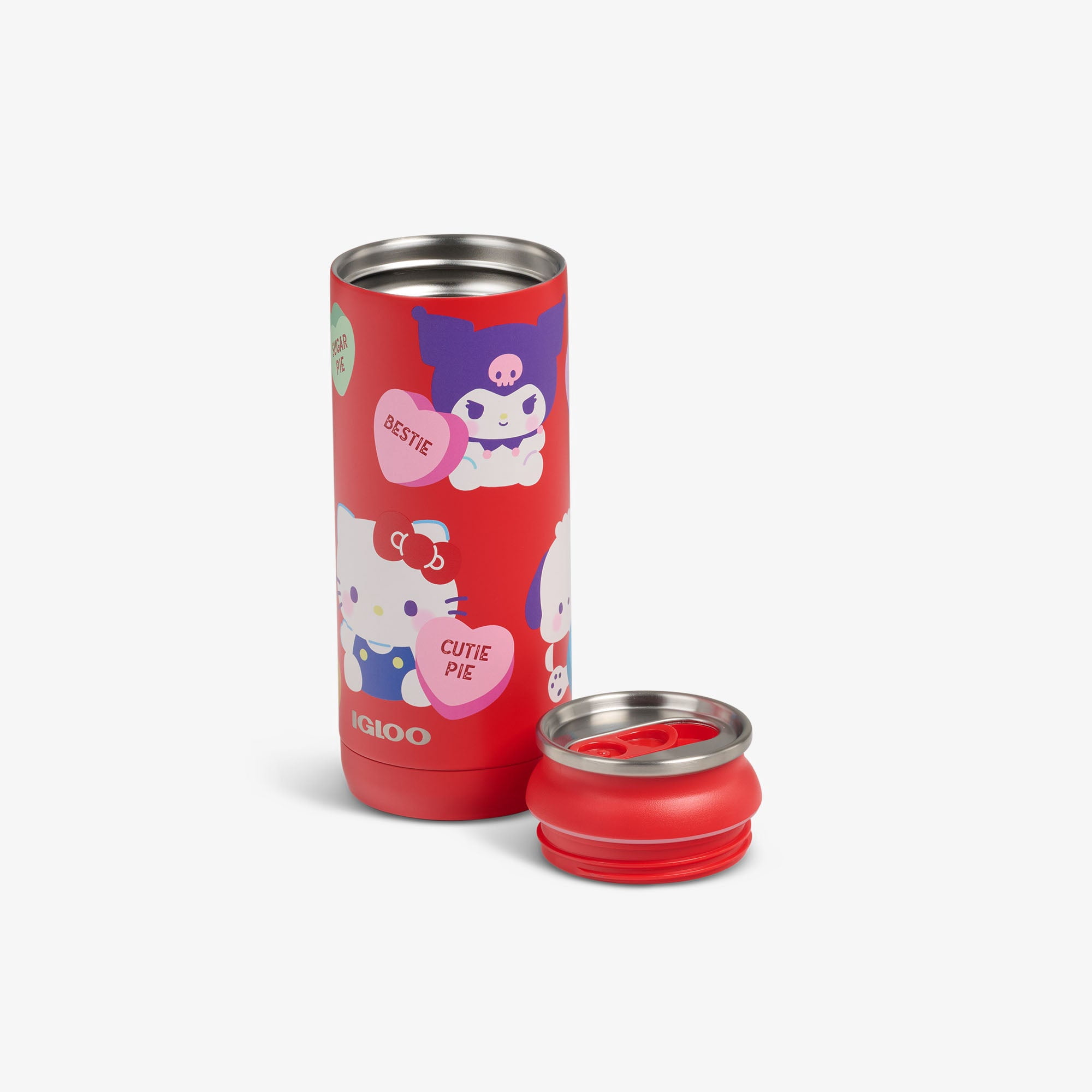Igloo x Hello Kitty and Friends x Sweethearts Candies 16 oz. Double Wall Stainless Steel Can with Removable Leak-Proof Lid