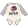 thumbnail image 3 of Inktastic Thanksgiving Daddy Little Turkey Boys or Girls Long Sleeve Baby Bodysuit, 3 of 5