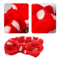 thumbnail image 3 of Diadema de spa, diadema de maquillaje de lana coral, diadema cosmética para lavarse la cara, diademas con lazo para ducha, diademas de tela de rizo para mujeres, banda para el cabello facial, 3 of 5