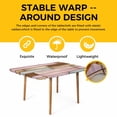 thumbnail image 4 of Pink Brown Vintage Table Cloths for 4 Foot Rectangle Tables, Retro Farmhouse Elegant Pastoral Patio Waterproof Elastic Fitted Tablecloths, Washable Rectangular Table Cover for Camping, 4 of 8