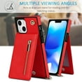 thumbnail image 5 of Crossbody Wallet Case for iPhone 15 Plus, PU Leather Zipper Handbag Purse Flip Cover with Kickstand Case for iPhone 15 Plus ZP Red, 5 of 18