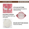 thumbnail image 6 of Laundry Basket, Collapsible Large Laundry Hamper Waterproof with Leather Handle, Dirty Clothes, Baby Kids Toy Storage Baskets Dorm, Elk Snowflakes, 6 of 6
