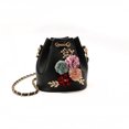 thumbnail image 3 of Volkmi Ladies Flower Decorative Drawstring Bucket Bag Shoulder Bag Petal Handbag Messenger Bag Blue, 3 of 11