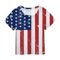 thumbnail image 2 of Gerichy Summer Short T-Shirts for Girls Boys 4th Of July Shirt Girls Tees Toddler Kids USA Flag Independence Day Patriotic Kids Short Sleeve T Shirt Tops, 2 of 3