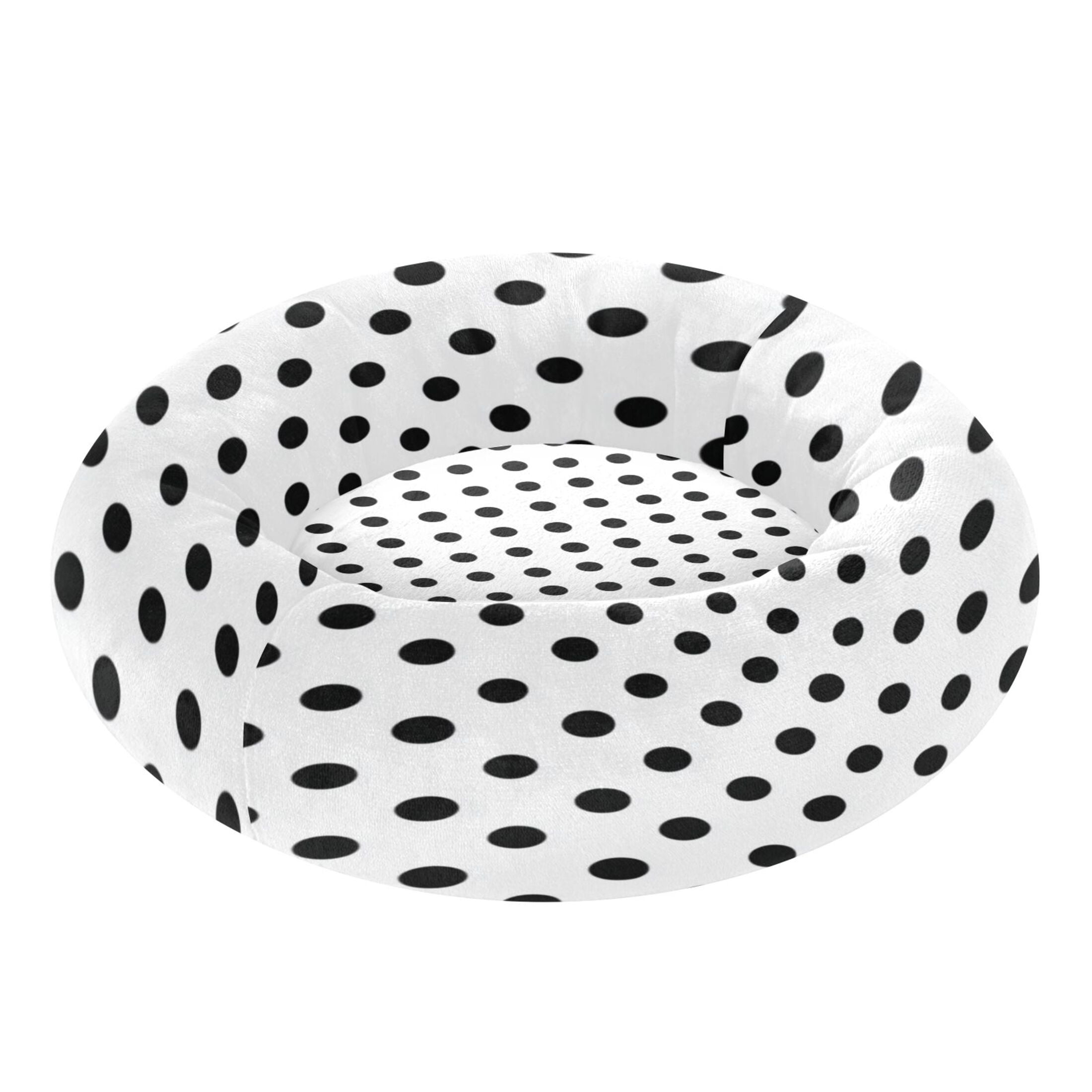 Iauyy Pet Couch Donut Cat Bed for Indoor Cats/Small Dogs Washable & Machine with Non-slip Bottom Calming Cat Furniture, Minimalist Black and White Dots (M)