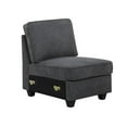 thumbnail image 4 of Rhett 5 Seater Sofa and Ottoman, Padded Seats, 4 Accent Pillows, Dark Gray- Saltoro Sherpi, 4 of 5
