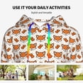 thumbnail image 4 of Kdxio Cute Heart Fox Cartoon Print Womens Oversized Hoodies Sweatshirts Hooded Pullover Tops Sweaters Casual-Large, 4 of 7