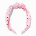 thumbnail image 2 of Claire's Knotted Headbands for Girls Age 8+, Tweens & Teens Size - Cute & Comfortable Fashion Hairband Kids Hair Accessories - Pink Satin Sprinkles, 2 of 3