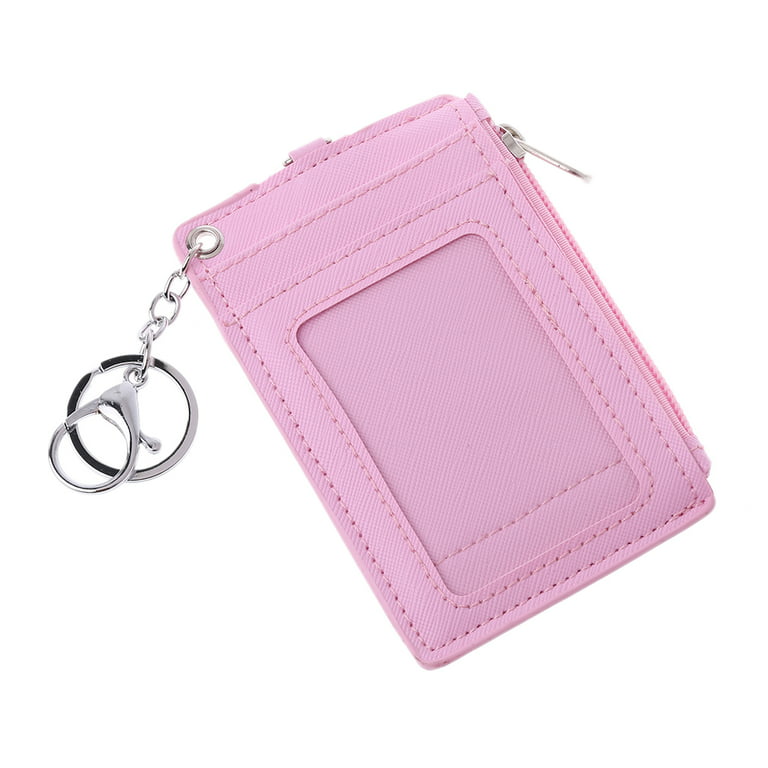 Portable Leather Business ID Card Credit Badge Holder Coin Purse