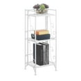 thumbnail image 3 of Pemberly Row Three-Tier Folding Metal Shelf with Scroll Design in White Metal, 3 of 10