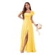 thumbnail image 1 of Vestido de dama de honor CDSSL talla grande de gasa amarilla para mujer, 1 of 7