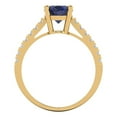 thumbnail image 4 of 2.21 ct Oval Cut Simulated Blue Sapphire Solitaire with Simulated Diamond Accents 18K Yellow Gold Womens Engagement Ring, 4 of 5