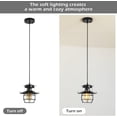 thumbnail image 4 of Vintage Farmhouse Adjustable Pendant Light, Black Metal Cage Hanging Lamp for Kitchen Island, Entry, Bedroom, Living Room (1 Light), 4 of 7