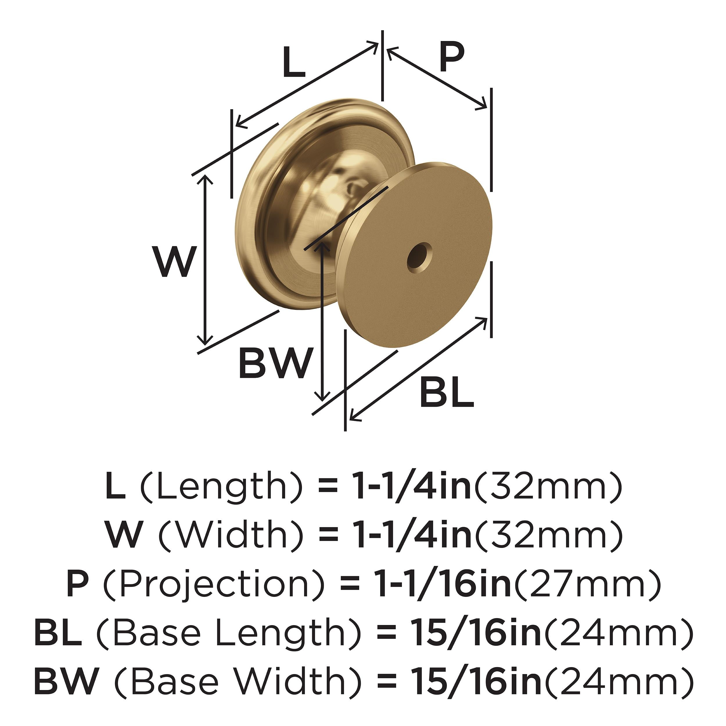 Amerock Ravino 1-1/4 inch (32mm) Diameter Champagne Bronze Cabinet Knob, 10 Pack