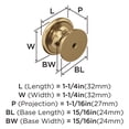thumbnail image 5 of Amerock Ravino 1-1/4 inch (32mm) Diameter Champagne Bronze Cabinet Knob, 25 Pack, 5 of 5