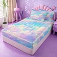 thumbnail image 2 of meiyoeat Rainbow Cloud Star Galaxy Zipper Full Size Comforter Sets with Fitted Sheet and 2 Pillowcases,Dreamy Sky Pattern Zipper Bedding Set For Girl,Reversible,4 Pieces, 2 of 7