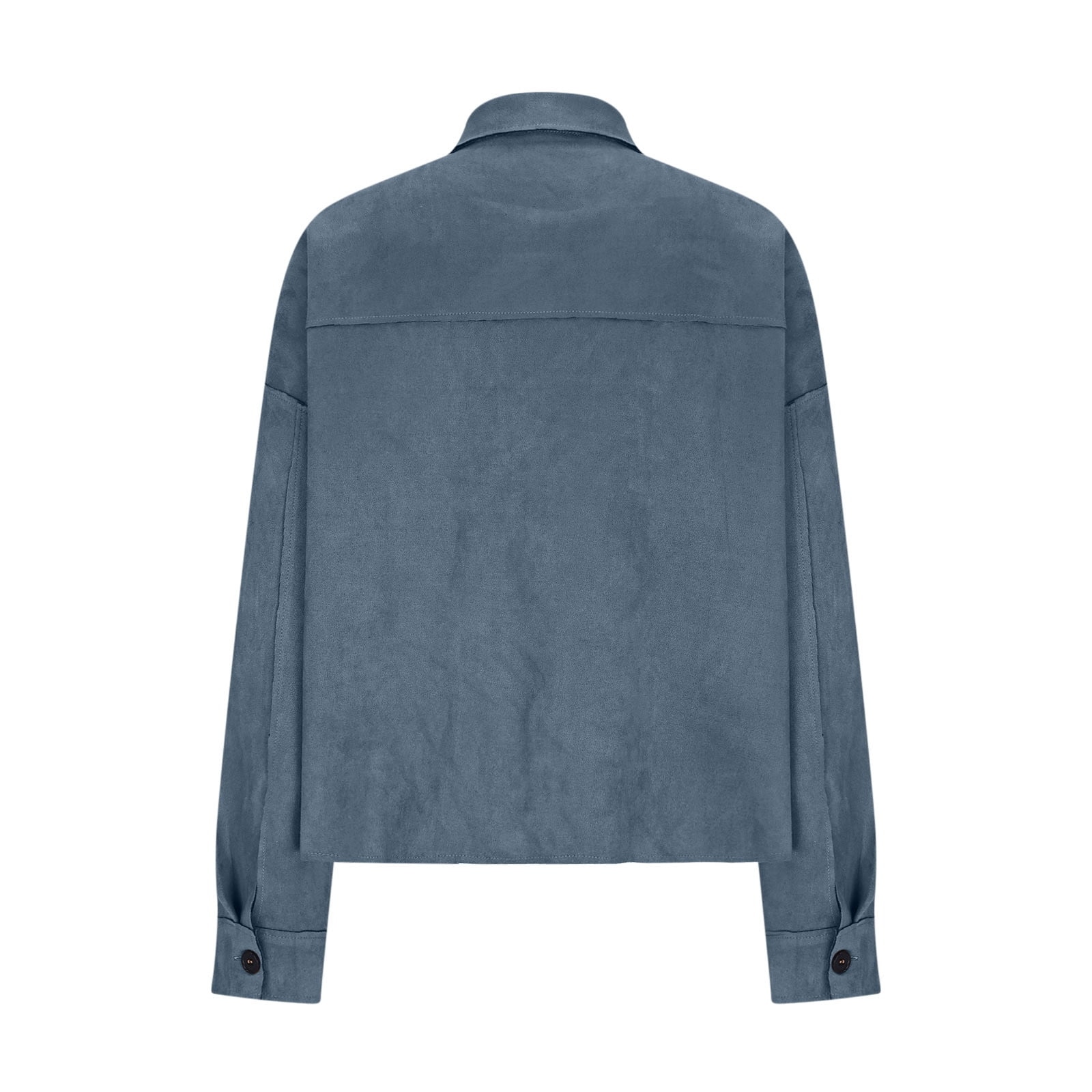 TKLPEHG Suede Jacket for Women Fall Winter Y2k Faux Leather Open Front Coat Long Sleeve Outwear Blazer Jackets (Light Blue_Z,L)