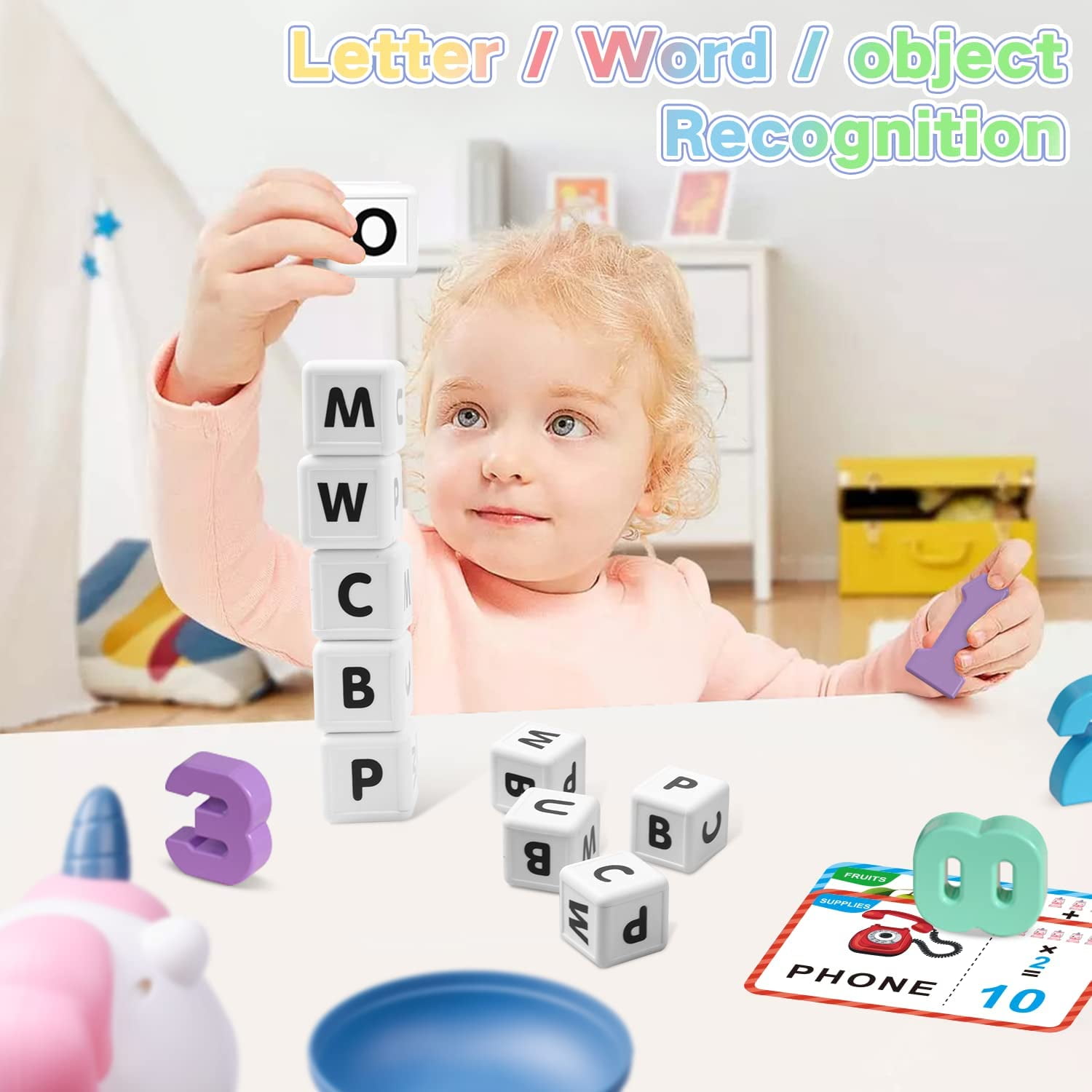 Educational Toys for 3 Year Old Girls Boys Unicorns Gifts for Girls Matching Letter Learning Toy and Balance Cool Math Games for Kids Toys Ages 3 8