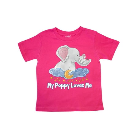 

Inktastic My Poppy Loves Me Cute Elephants Clouds Moon and Stars Gift Toddler Boy or Toddler Girl T-Shirt