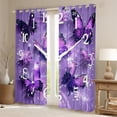 thumbnail image 2 of Manfei 3D Purple Butterfly Curtains Pack of 2 (42x84 Each), Glitter Stars Print Curtains Blackout, Romantic Anniversary Bedroom Curtains, Curtains and Drapes Home Decor, 2 of 6