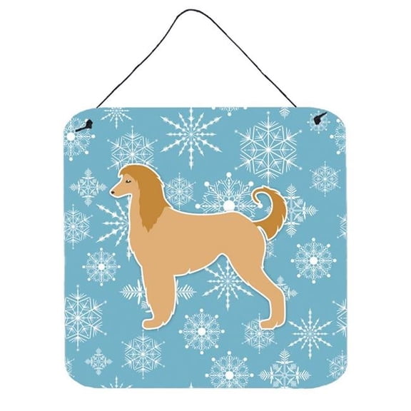 Winter Snowflake Afghan Hound Wall or Door Hanging Prints