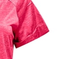 thumbnail image 6 of WIZUTIZ Plus Size Tops for Women up to 65% Off Basic Summer-Beach Fashion Tshirt Solid Plain Short Sleeve T-shirt Loose Fit V-Neck Fluffy Blouse Work Out Trendy Tops Cotton Linen Ladies Tshirts Pink, 6 of 6
