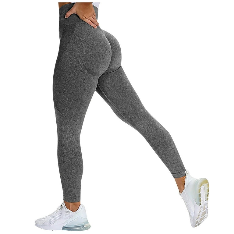 LoyisViDion Woman Pants Clearance Women High Waist Yoga Pants Seamless Butt  Lifting Workout Leggings Dark Gray 10(XL) 