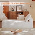 thumbnail image 6 of Flannel Fabric Chaise Lounge, No Assembly Required and Space Saving, White, 6 of 7