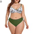 thumbnail image 1 of ENJOYW 2Pcs/Set Women Bikini Fashion Print Adjustable Plus Size Sling Vintage Pattern Split Swimsuit for VacationNylon, 1 of 7