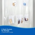 thumbnail image 7 of Kenney Medium Weight PEVA Shower Curtain Liner with Pockets, 70" W x 72" H, White, 7 of 7